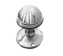 Fluted Mortice Door Knob, Polished Chrome (sold in pairs)