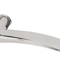 Reguitti Collina Door Handles On Minimal Round Rose, Polished Chrome  (sold in pairs)