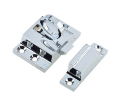 Fanlight Window Catch With Ring Pull (56mm x 36mm), Polished Chrome