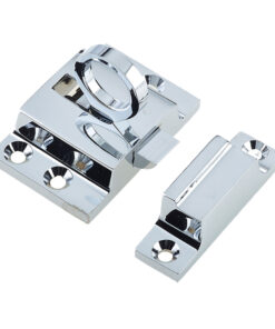 Fanlight Window Catch With Ring Pull (56mm x 36mm), Polished Chrome