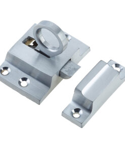 Fanlight Window Catch With Ring Pull (56mm x 36mm), Satin Chrome