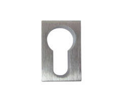 Minimal Rectangular Flush Euro Profile Escutcheon (25mm x 40mm), Satin Chrome
