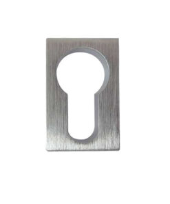 Minimal Rectangular Flush Euro Profile Escutcheon (25mm x 40mm), Satin Chrome