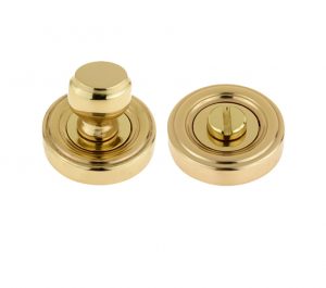 Parisian Bathroom Turn & Release, Polished Brass