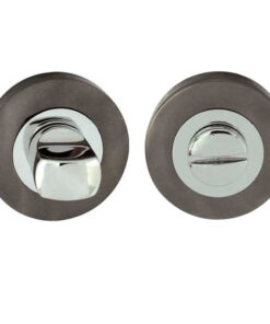 Bathroom Turn & Release (50mm x 10mm), Dual Finish Polished Chrome & Black Nickel