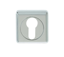 Euro Profile Square Escutcheon, Polished Chrome