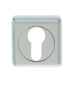 Euro Profile Square Escutcheon, Polished Chrome