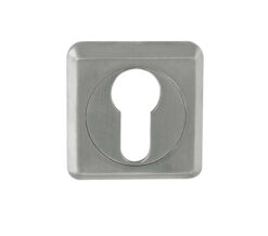 Euro Profile Square Escutcheon, Satin Chrome