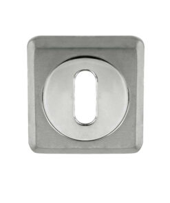 Standard Profile Square Escutcheon, Dual Finish Polished Chrome & Satin Chrome