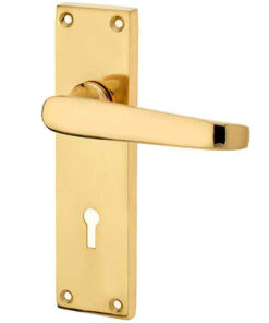 Victorian Straight Lever Door Handles On Backplate