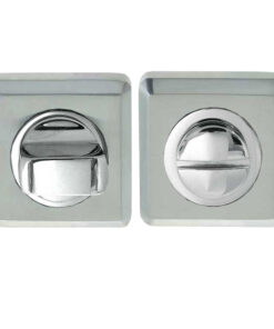 Square Bathroom Turn & Release (50mm x 10mm), Dual Finish Polished Chrome & Satin Chrome