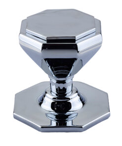 Octagonal Centre Door Knob (70mm Diameter), Polished Chrome