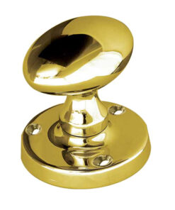 Contract Oval Mortice Door Knob, Polished Brass (sold in pairs)