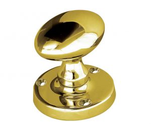 Contract Oval Mortice Door Knob, Polished Brass (sold in pairs)