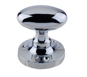 Contract Oval Mortice Door Knob, Polished Chrome (sold in pairs)