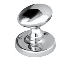 Oval Mortice Door Knob, Polished Chrome (sold in pairs)
