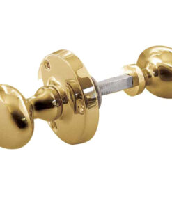 Oval Rim Door Knob, Polished Brass (sold in pairs)