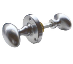 Oval Rim Door Knob, Satin Chrome (sold in pairs)