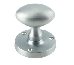 Oval Mortice Door Knob, Satin Chrome (sold in pairs)