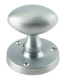 Oval Mortice Door Knob, Satin Chrome (sold in pairs)