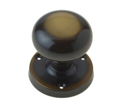 Mushroom Mortice Door Knob, Antique Brass