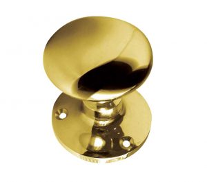 Contract Mushroom Mortice Door Knob, Polished Brass (sold in pairs)