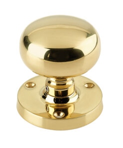 Mushroom Mortice Door Knob, Polished Brass (sold in pairs)
