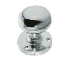 Mushroom Mortice Door Knob, Polished Chrome (sold in pairs)