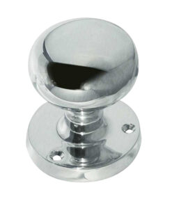 Mushroom Mortice Door Knob, Polished Chrome (sold in pairs)