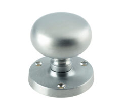 Mushroom Mortice Door Knob, Satin Chrome (sold in pairs)