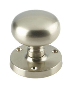 Mushroom Mortice Door Knob, Satin Nickel (sold in pairs)