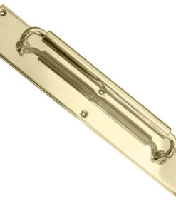Chatsworth Pull Handle On Backplate (380mm OR 460mm), Polished Brass