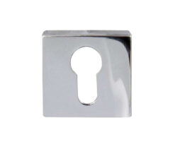 Euro Profile Square Escutcheon, Polished Chrome