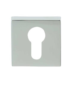 Rombo Euro Profile Square Escutcheon, Polished Chrome