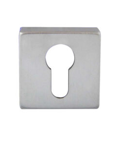 Rombo Euro Profile Square Escutcheon, Satin Chrome