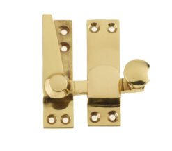 Heavy Quadrant Sash Window Fastener, Polished Brass