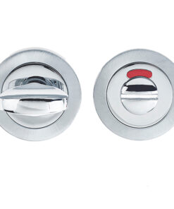 Bathroom Turn & Release With Indicator (50mm x 10mm), Dual Finish Polished Chrome & Satin Chrome