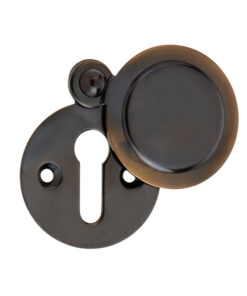 Standard Profile Round Covered Escutcheon, Antique Brass