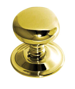Concealed Rose Mushroom Mortice Door Knob, Polished Brass (sold in pairs)