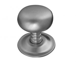 Concealed Rose Mushroom Mortice Door Knob, Satin Chrome (sold in pairs)