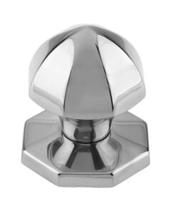 Octagonal Centre Door Knob (60mm Diameter), Polished Chrome