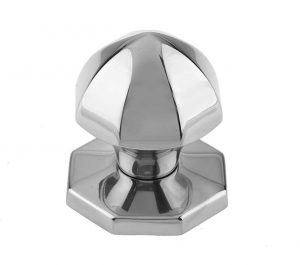 Octagonal Centre Door Knob (60mm Diameter), Polished Chrome