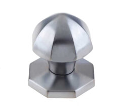 Octagonal Centre Door Knob (60mm Diameter), Satin Chrome