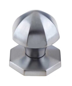 Octagonal Centre Door Knob (60mm Diameter), Satin Chrome