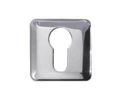 Euro Profile Square Escutcheon, Polished Chrome