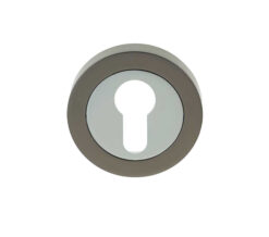 Euro Profile Escutcheon, Dual Finish Polished Chrome & Black Nickel