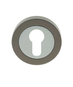 Euro Profile Escutcheon, Dual Finish Polished Chrome & Black Nickel