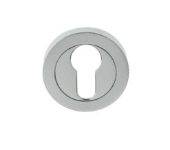Euro Profile Escutcheon, Dual Finish Polished Chrome & Satin Chrome