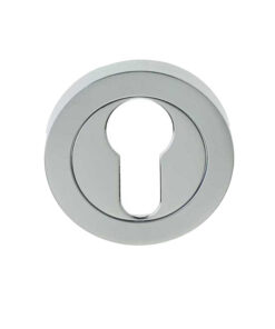 Euro Profile Escutcheon, Dual Finish Polished Chrome & Satin Chrome