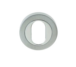 Oval Profile Escutcheon, Dual Finish Polished Chrome & Satin Chrome